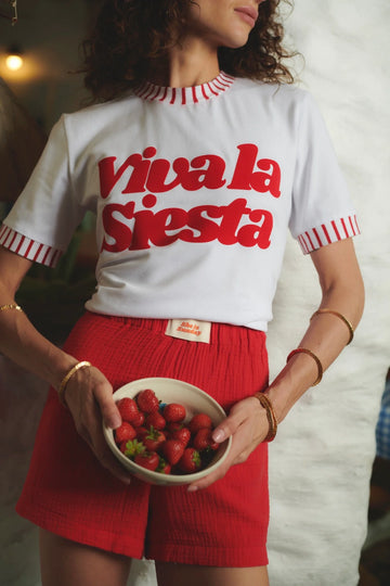 T-shirt Siesta Biały