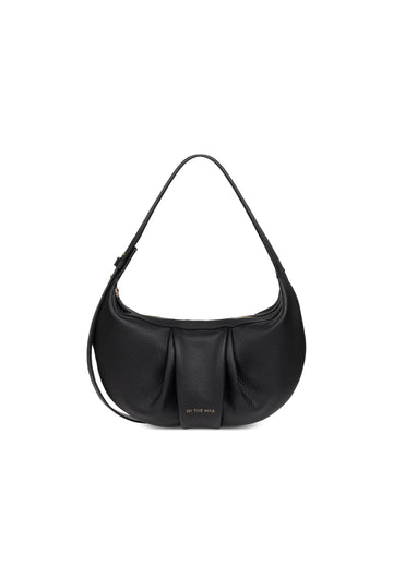Torebka damska czarna "rogalik" ze skóry Akoya Black - The Mar