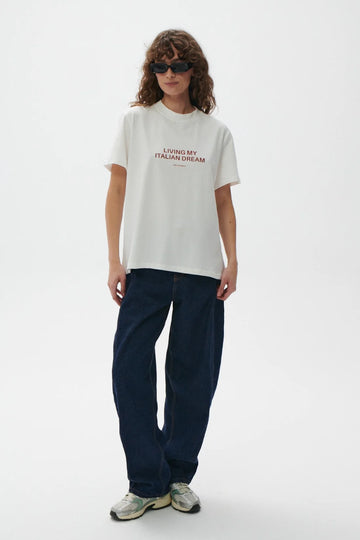 T-shirt Italian Dream Śmietankowy