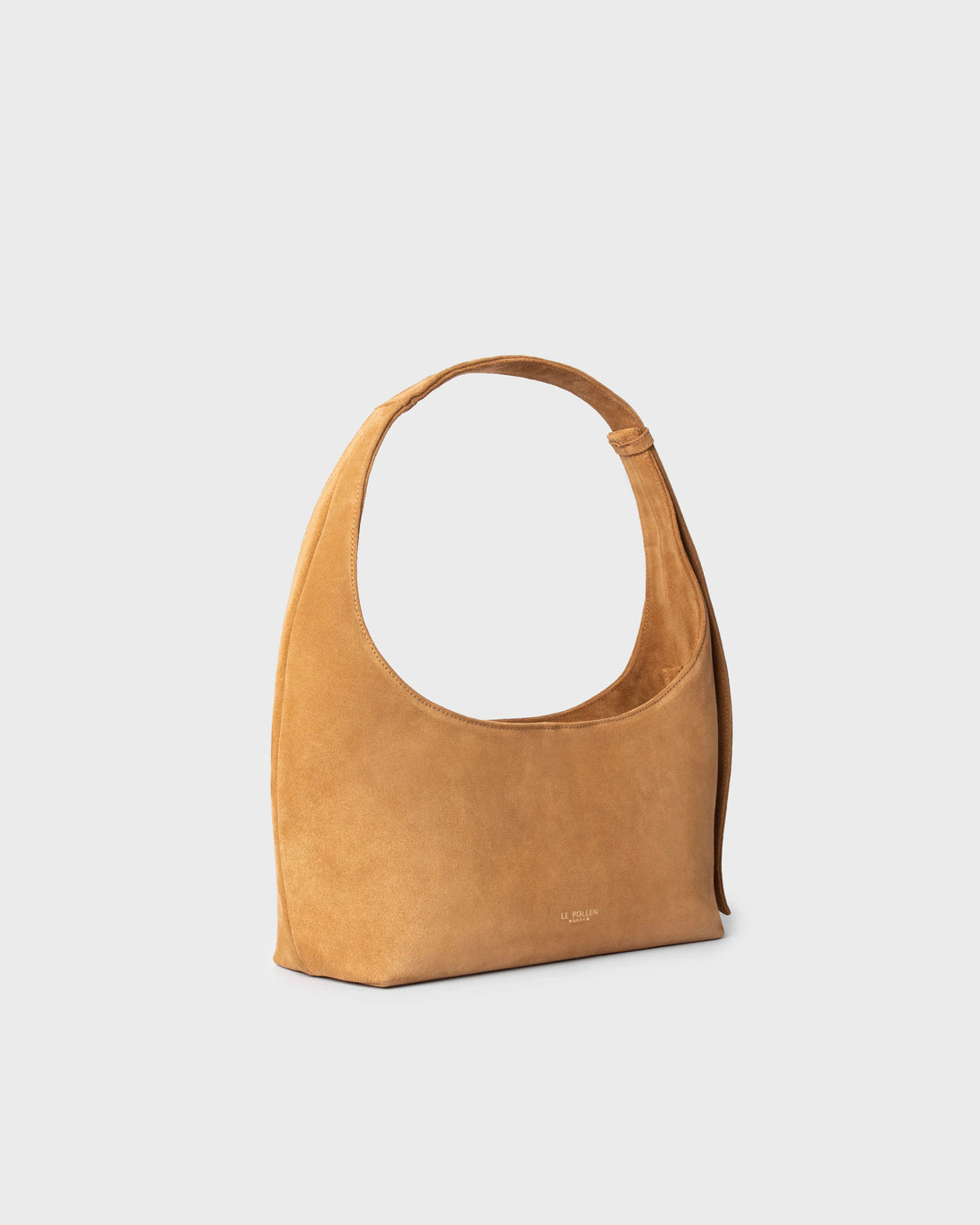 Torebka damska beżowa zamszowa Mini Hobo Honey Suede - Le Pollen