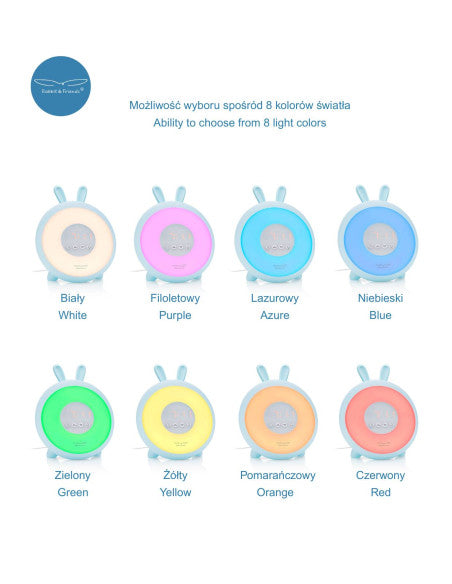 Królik Lampka Budząca Światłem Niebieska