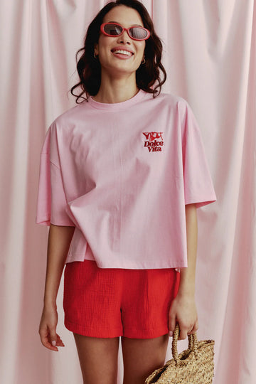 T-shirt Bikini Boxy Różowy