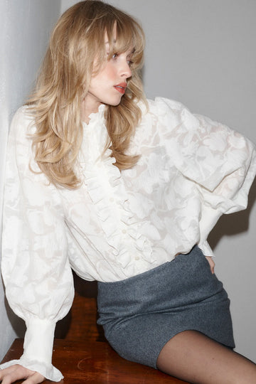 Koszula z bawełny / 12 / 25 / cream white