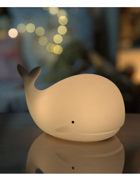 Wieloryb Lampka Silikonowa z Pilotem Biała