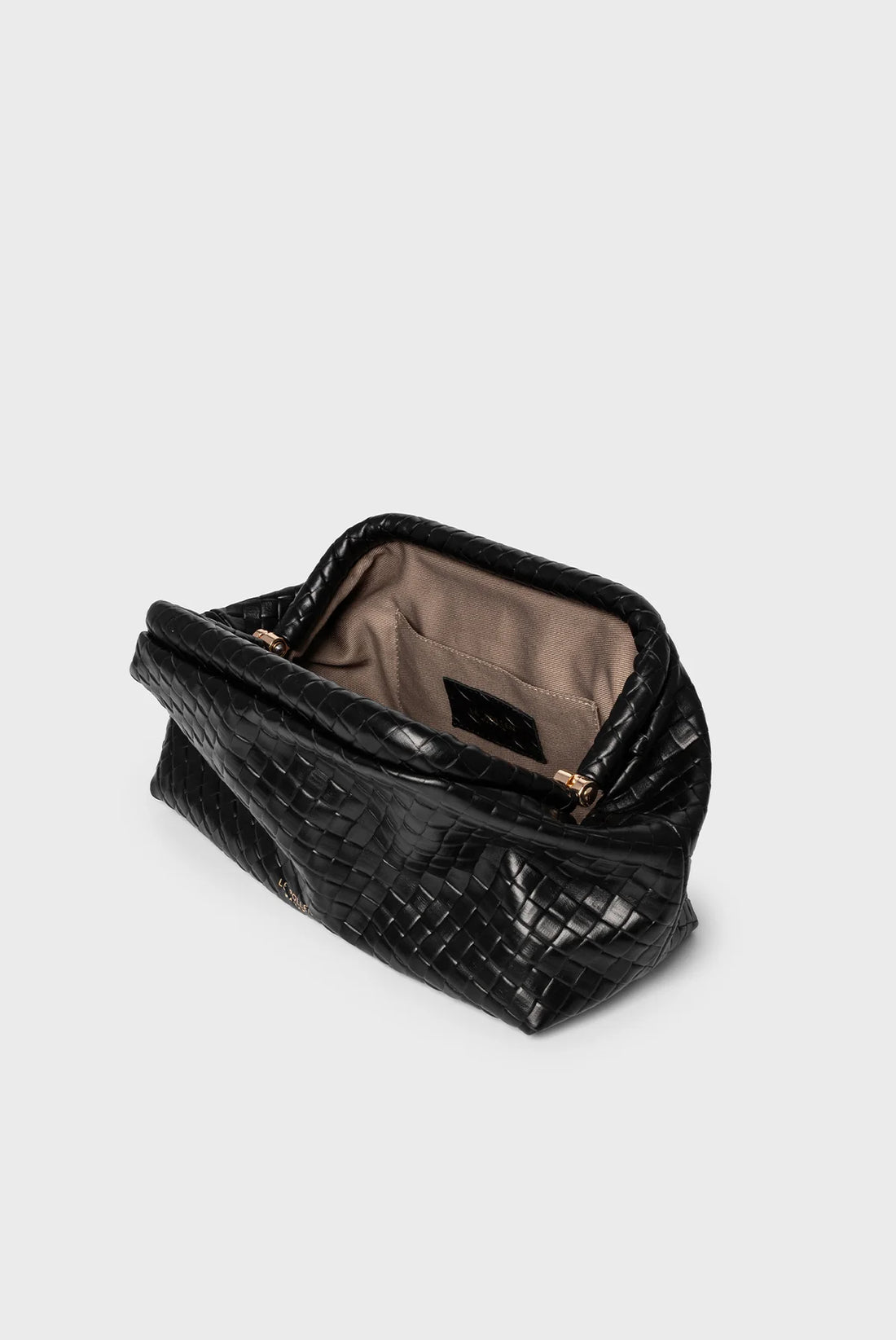 Torebka damska czarna kopertówka Freya Maxi Wicker - Le Pollen