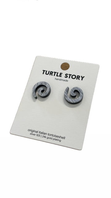 Kolczyki w kształcie spirali w stalowym kolorze Spiral Steel - Turtle Story