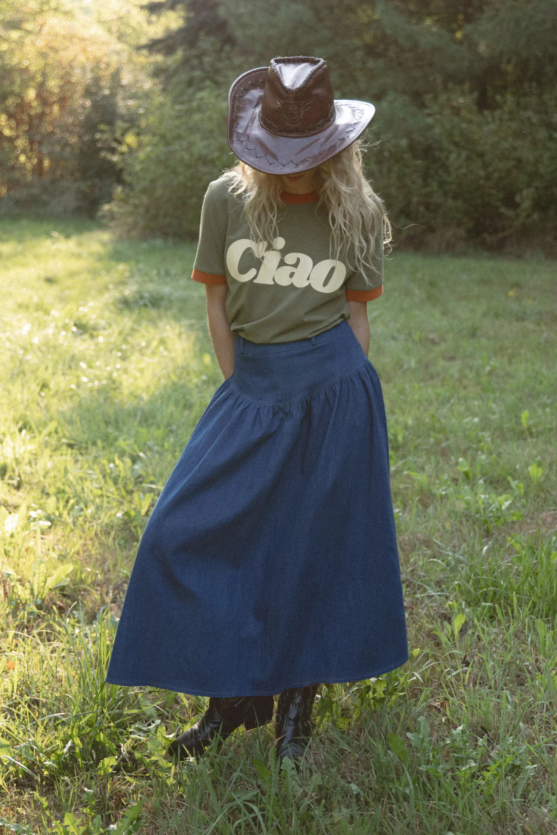 T-shirt Ciao Oliwkowy