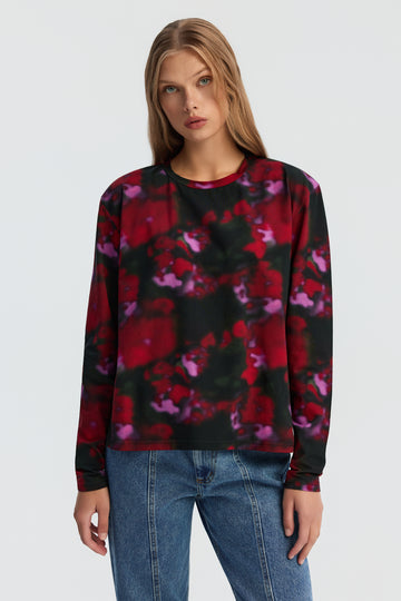 Longsleeve damski z kolorowym printem Affair - Laura