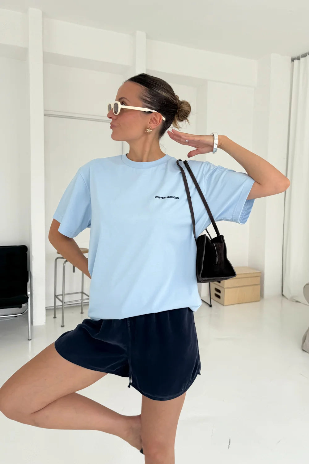 T-shirt Oversize T-shirt Oversize Salt Baby Blue – bawełniany T-shirt z nadrukiem - WHYSOSERIOUS