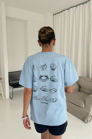 T-shirt Oversize T-shirt Oversize Salt Baby Blue – bawełniany T-shirt z nadrukiem - WHYSOSERIOUS