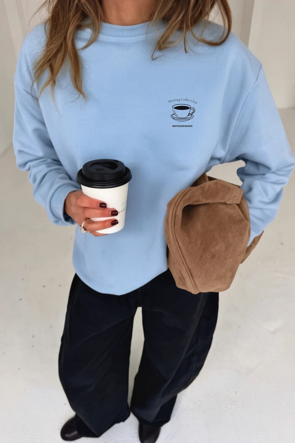 Bluza Coffee Błękitna – bawełniana bluza unisex - WHYSOSERIOUS