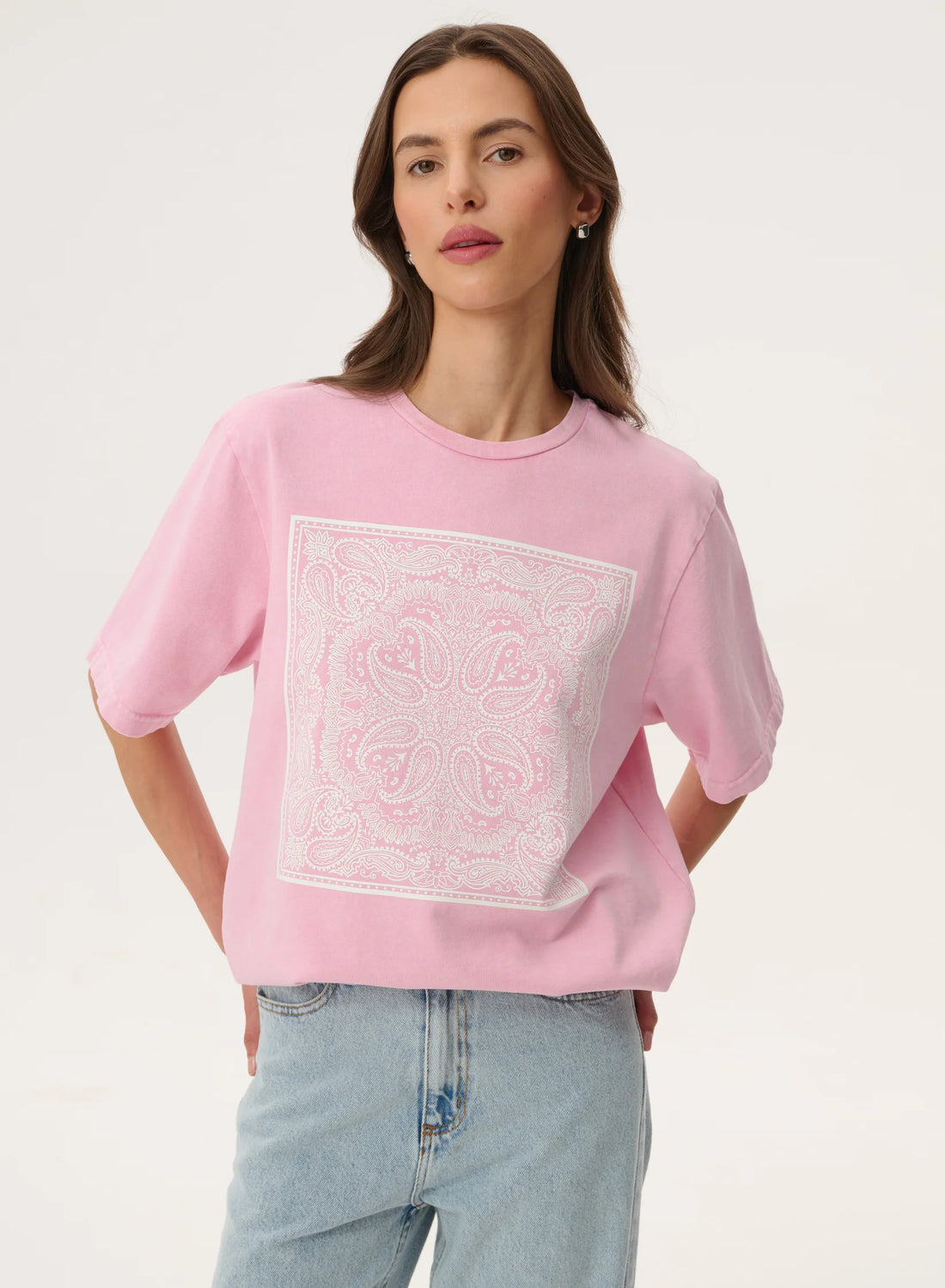 T-shirt Lebrand Różowy z nadrukiem bandany - Danny