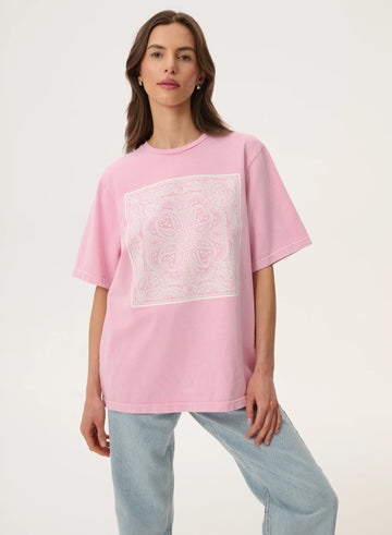 T-shirt Lebrand Różowy z nadrukiem bandany - Danny