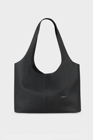 Torebka damska shopperka czarna skórzana Easy Tote Black Grain - Le Pollen