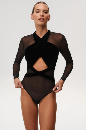 Body damskie czarne z siateczki Flawless - Undress Code