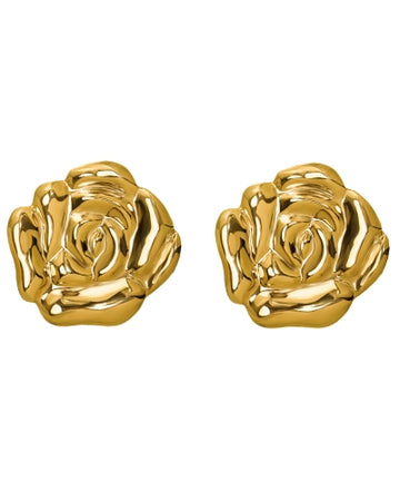 Kolczyki pozłacane w kształcie kwiatu gardenii Gardenia Earrings Gold - Maar