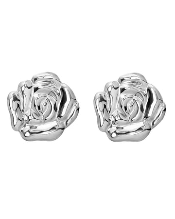 Kolczyki srebrne w kształcie kwiatu gardenii Gardenia Earrings Silver - Maar
