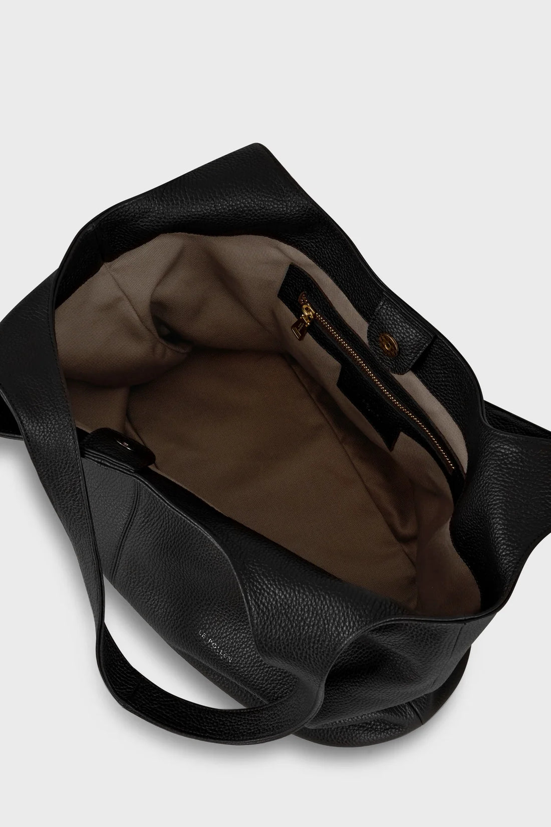 Torebka damska shopperka czarna skórzana Easy Tote Black Grain - Le Pollen