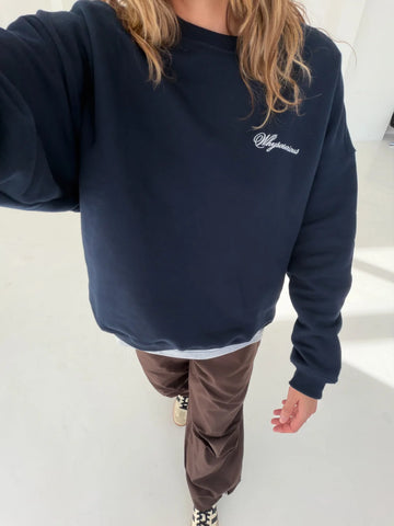 Bluza Cloud Navy – bawełniana granatowa bluza unisex - WHYSOSERIOUS