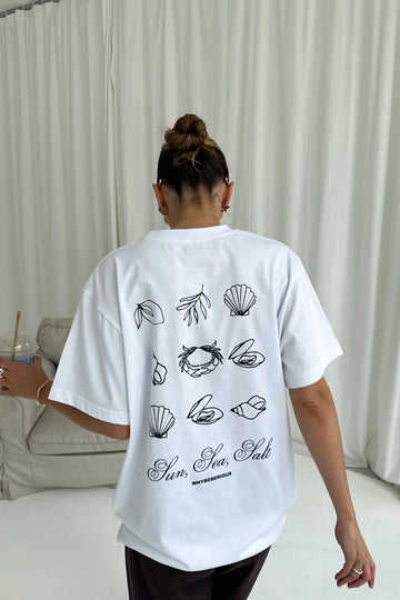 T-shirt Oversize T-shirt Oversize Salt White – bawełniany T-shirt z nadrukiem - WHYSOSERIOUS