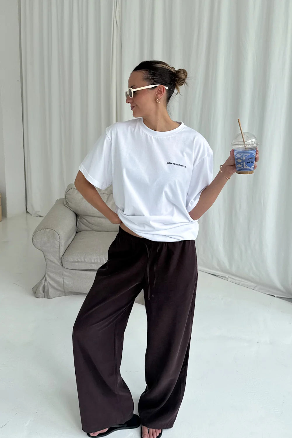 T-shirt Oversize T-shirt Oversize Salt White – bawełniany T-shirt z nadrukiem - WHYSOSERIOUS