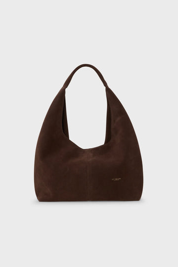 Torebka damska brązowa zamszowa Hobo Chocolate Suede - Le Pollen