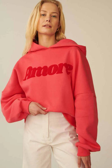 Bluza damska różowa z napisem "Amore" - She Is Sunday
