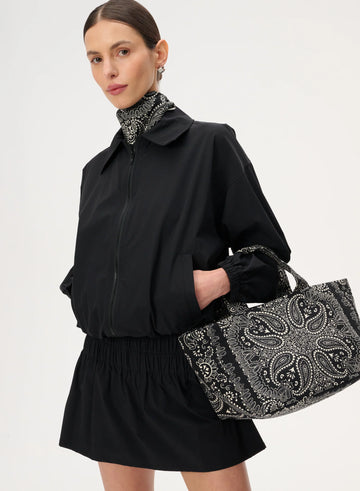 Torba Mini shopper czarny w print bandany Lebrand - Mia