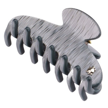 Mała klamra do włosów w srebrny prążek Steel Small - Turtle Story