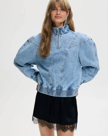 Bluza damska jeansowa ze stójką Kara - Affair