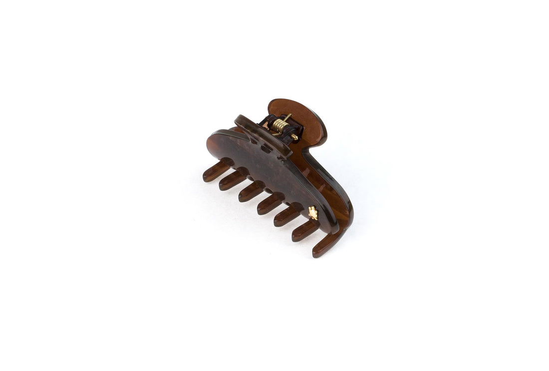 Mała klamra do włosów brązowa z połyskiem Chocolate Glaze Small - Turtle Story