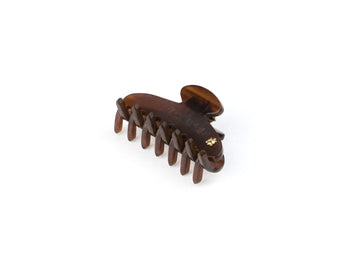 Mała klamra do włosów brązowa z połyskiem Chocolate Glaze Small - Turtle Story