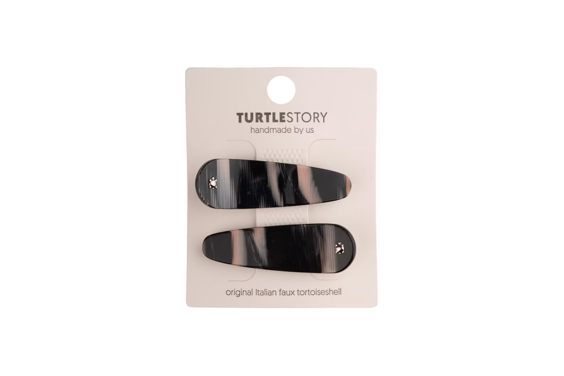 Spinki do włosów czarne z różowymi pasami Tutu Romeo - Turtle Story