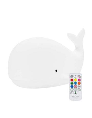 Wieloryb Lampka Silikonowa z Pilotem Biała