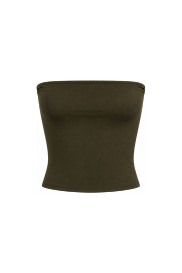 Top damski oliwkowy fason opaski Zaha Bandeau - Le Prive