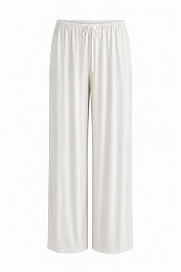 Spodnie damskie białe z miękkiej dzianiny Zelia Trousers Blanc - Le Prive