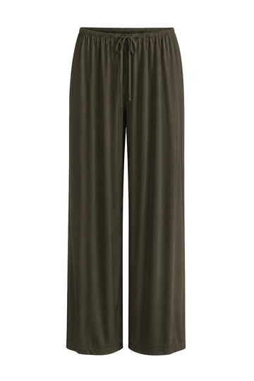 Spodnie damskie oliwkowe z miękkiej dzianiny Zelia Trousers Olive - Le Prive