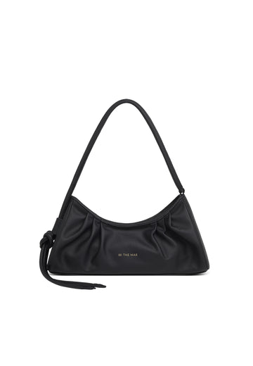 Torebka damska czarna ze skóry "baguette" Merlu Black - The Mar